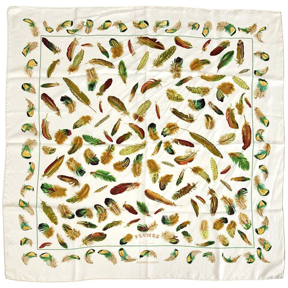 HERMES White Silk Scarf - Picture 1 of 5